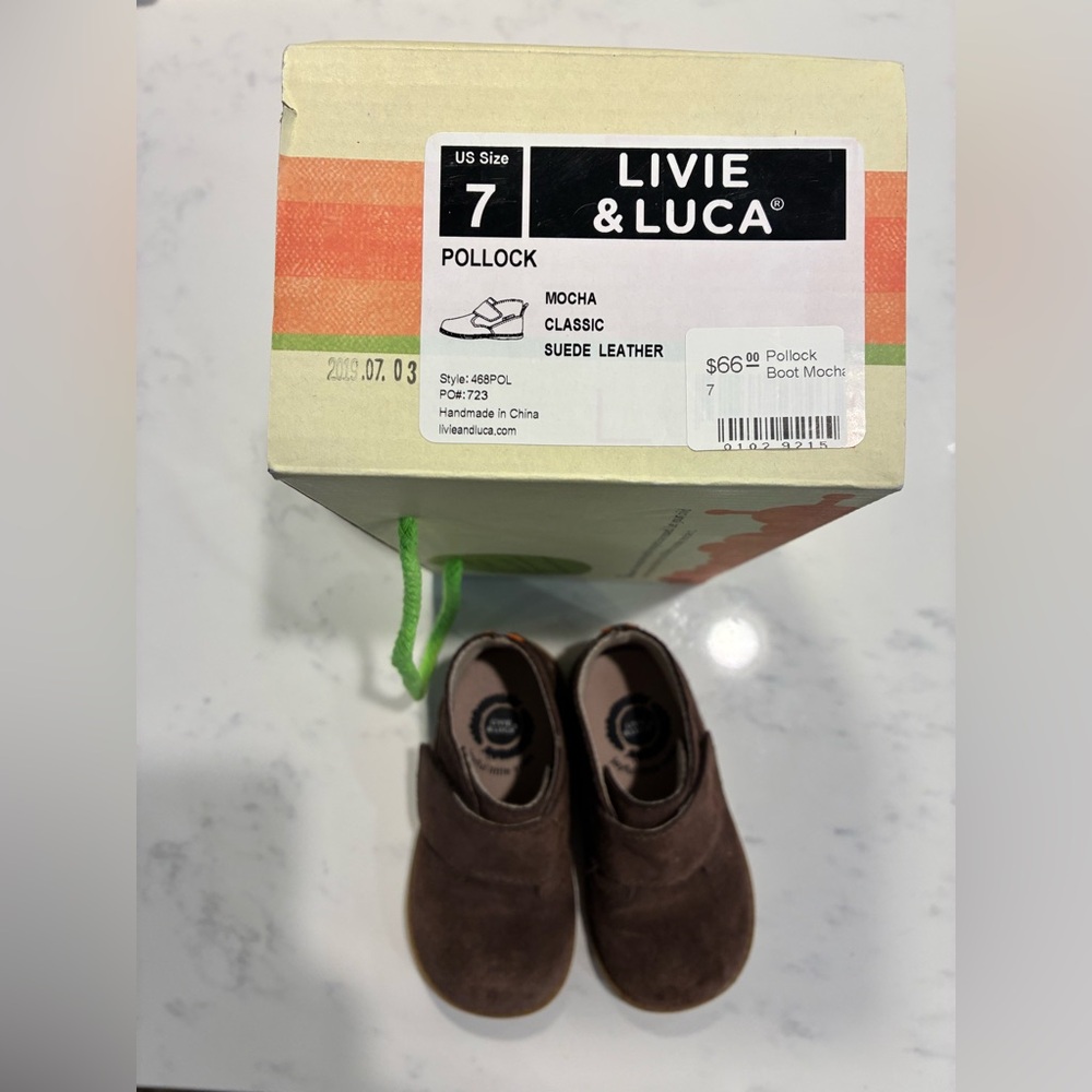 Brown Suede Livie & Luca Toddler 7 boots - Picture 6 of 8